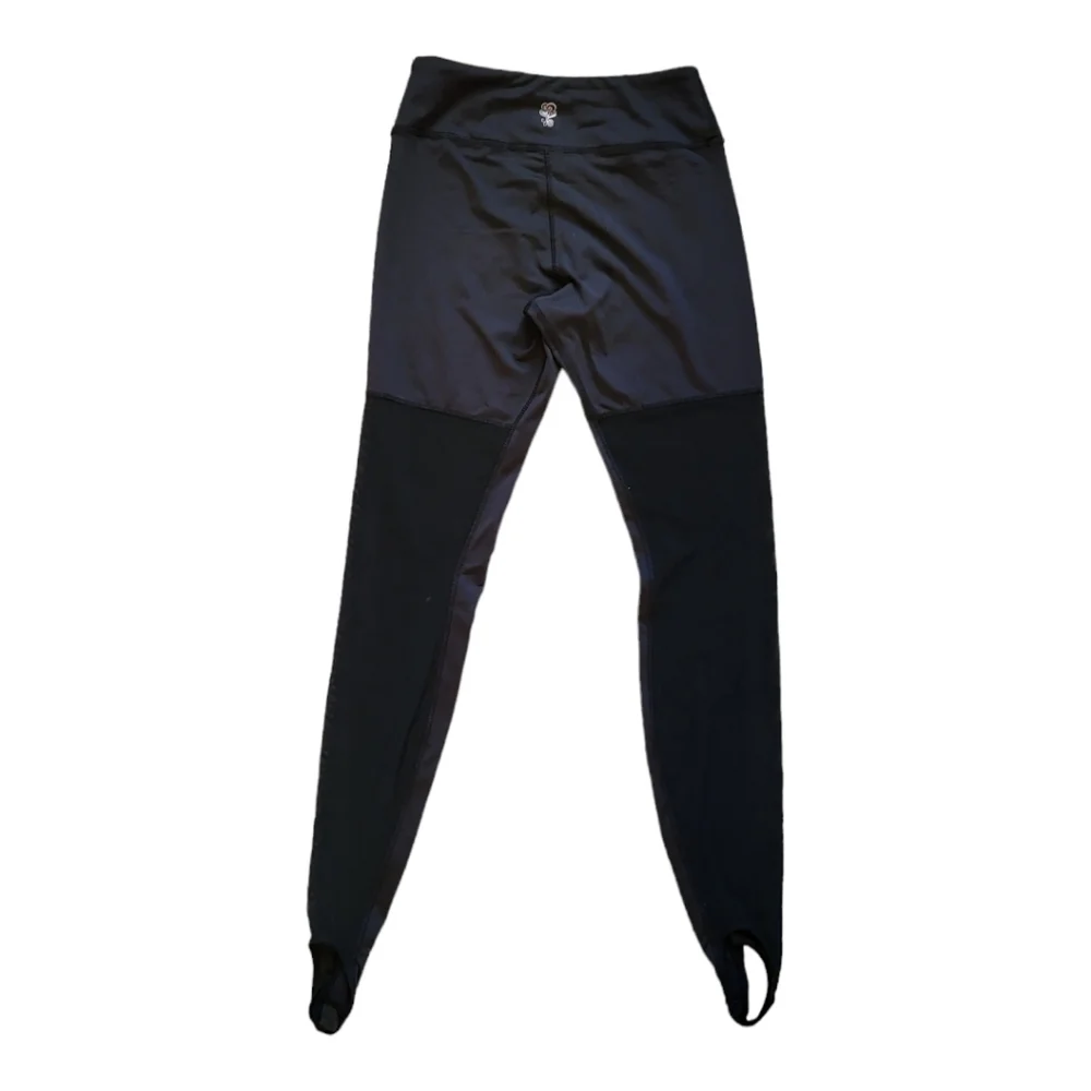 Mesh Stirrup Leggings Black Yoga Pants Size XS - Picture 4 of 5
